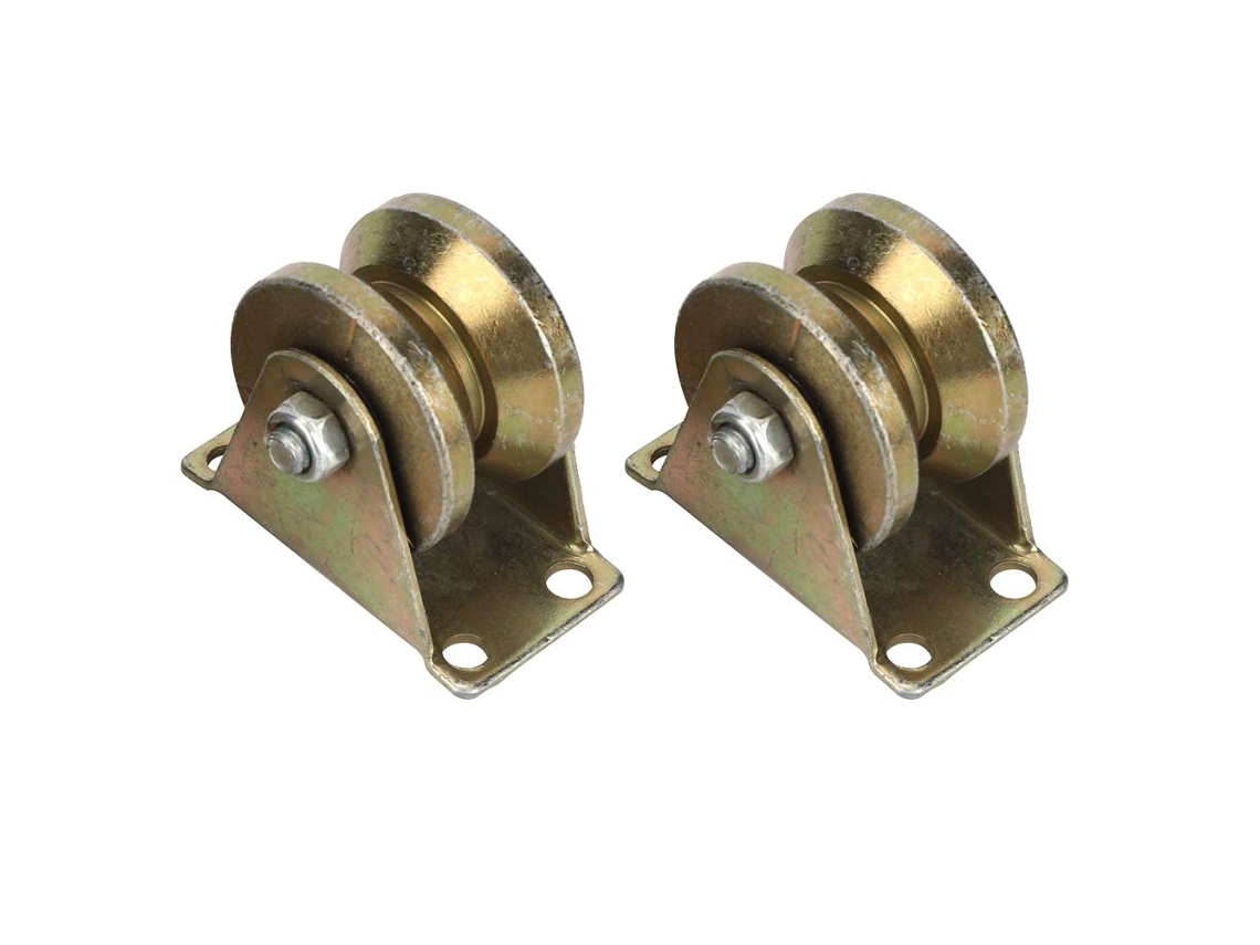 Conjunto De 2 Rodas Aço Com Ranhura Em V Para Porta Correr, 6, 8x 5, 8x 3cm, Trilho De Substituição Para Porta Correr