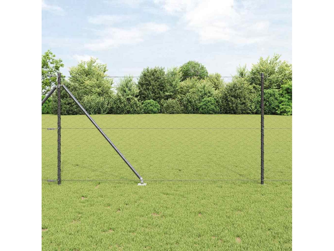 Vidaxl Cerca Hexagonal Com Poste 25 X 1 M Aço Revestido De Pvc Malha