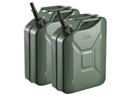 VEVOR Galão de Gasolina Metálico de 2 Peças, Verde, 20 L