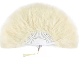 Éventail À Plumes Vintage Com Pompon - Éventail Pliable - Pour Femme - Pour Casamento, Fantasia,