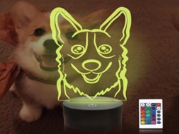 Lurelia Luz Noturna 3d Em Forma De Cachorrinho Com Recarregável Usb, Controlo Remoto, Brilho Regulável E 12 Horas Para Quarto Infantil