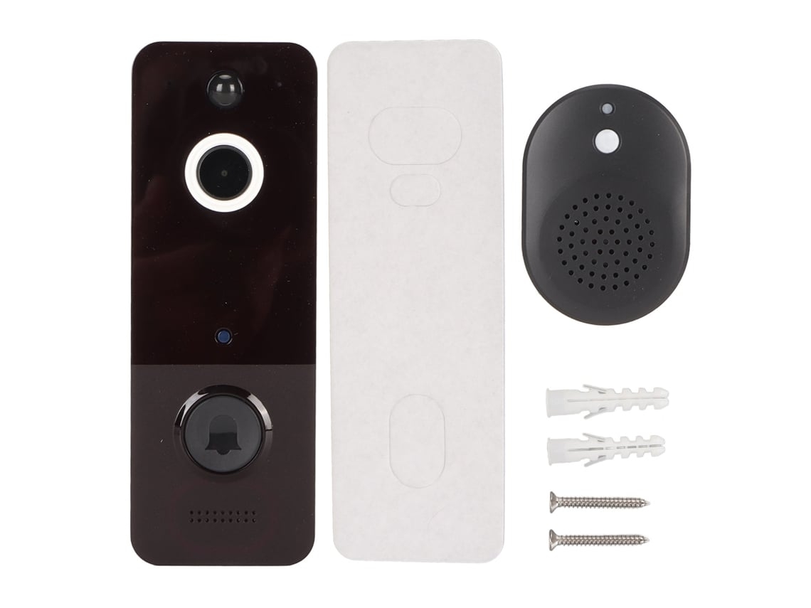 Campainha de Vídeo Inteligente com Wi Fi, Câmera Sem Fio Hd com Visão Noturna, À Prova Dágua Ip65 e Receptor para Segurança Residencial. Brilvi wer