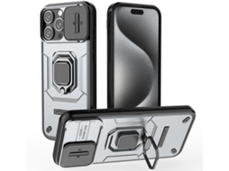 Capa Para Xiaomi Redmi K80 Pro Com Suporte Para Carro, Janela Deslizante, Proteção Contra Impactos, Estilo Militar, Cinza