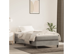 Vidaxl Cama Com Molas/colchão 100x200 Cm Veludo Cinza-claro