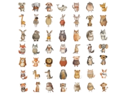 50 Adesivos De Animais Desenhados À Mão, Perfeitos Para Decorar Malas, Laptops E Muito Mais.