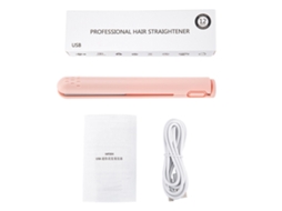 Chapinha De Cabelo 2 Em 1 Usb Cerâmica Prancha De Riscar E Cachos Portátil Rosa