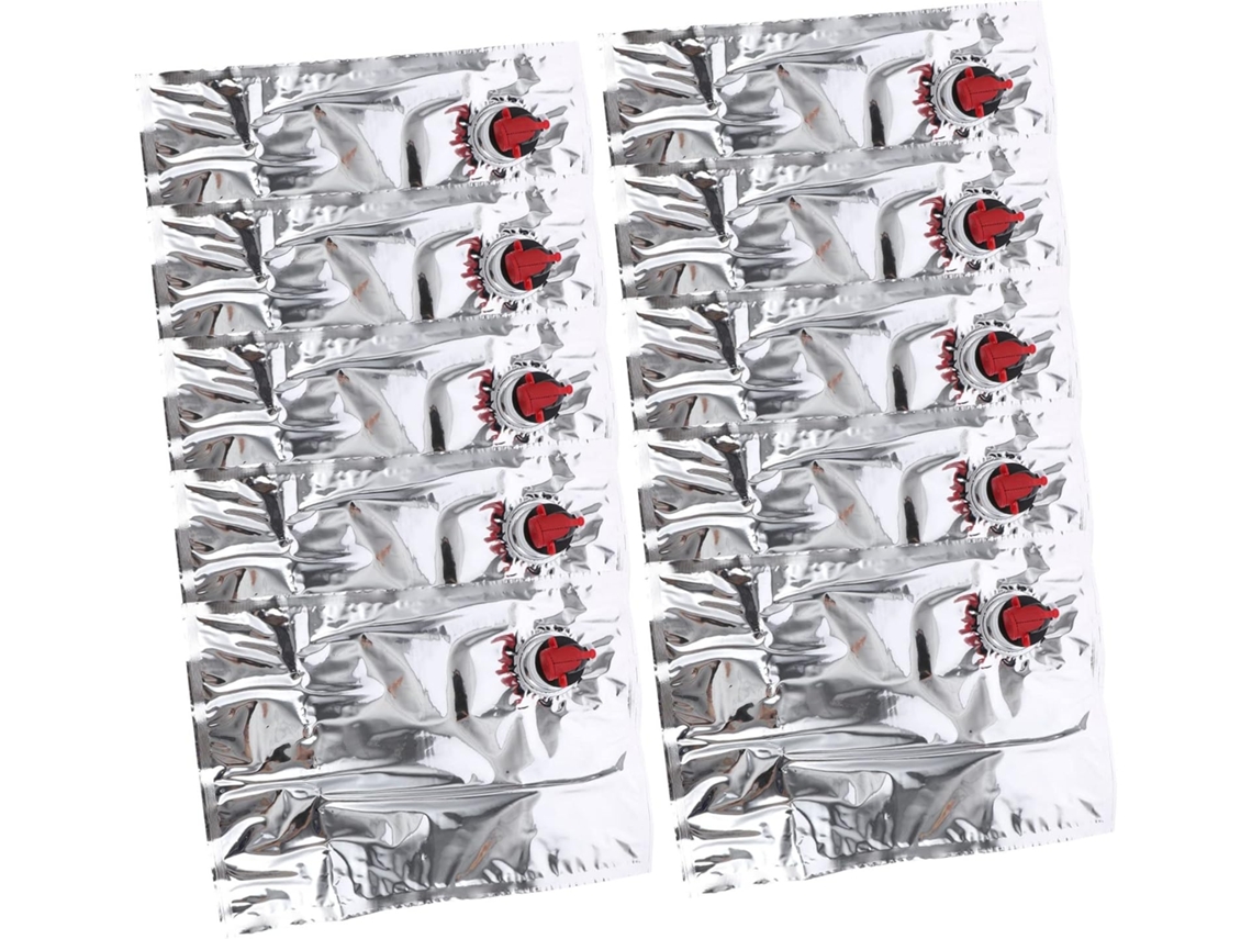 De 10 Sacos De Vinho De 3l Com Válvula Articulada Prateada, Material Pe Ny Vmpet, Para