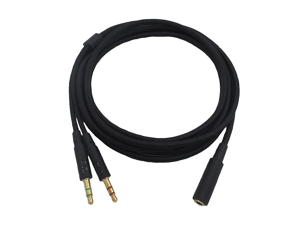 Cabo De Extensão Áudio Universal 2 Em 1 3,5 Mm Para Headset Gamer Hyperx Cloud Ii/alpha, C/cloud Flight/c