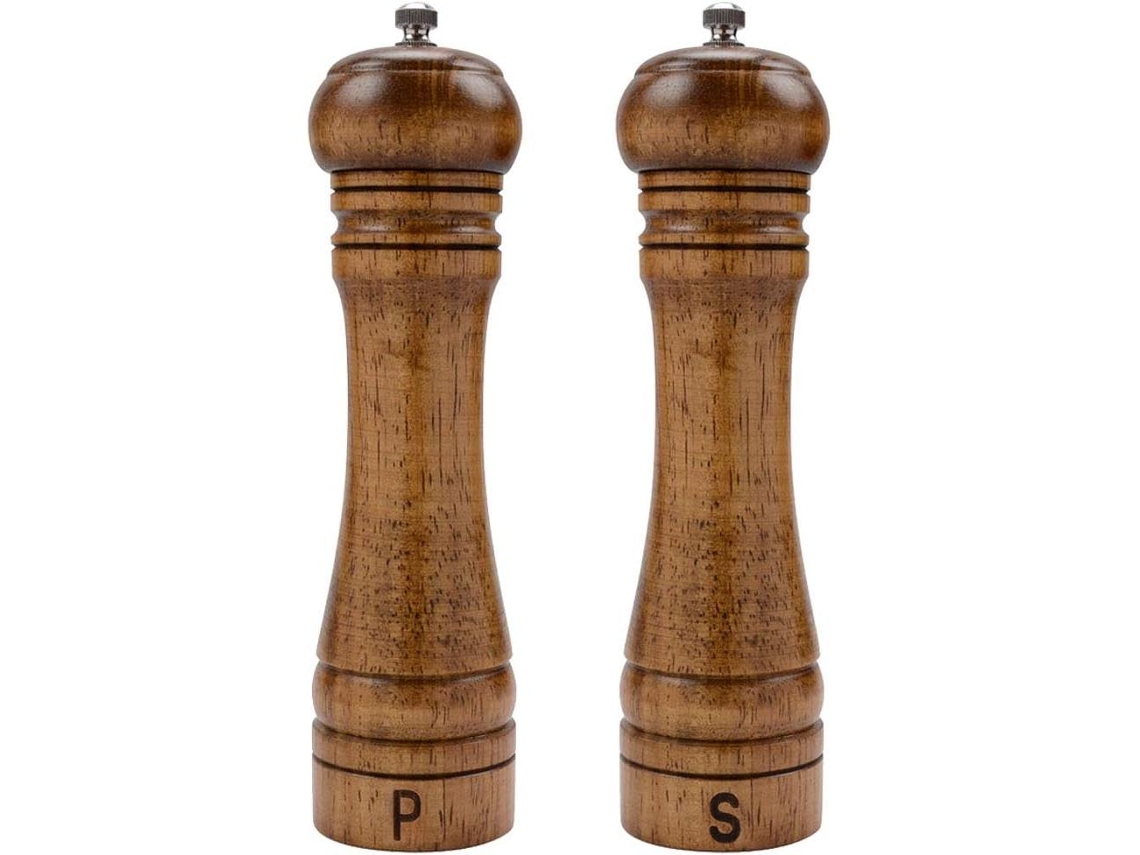 Moedor De Sal E Pimenta Madeira Com Núcleo Cerâmica, 8 Pulseiras