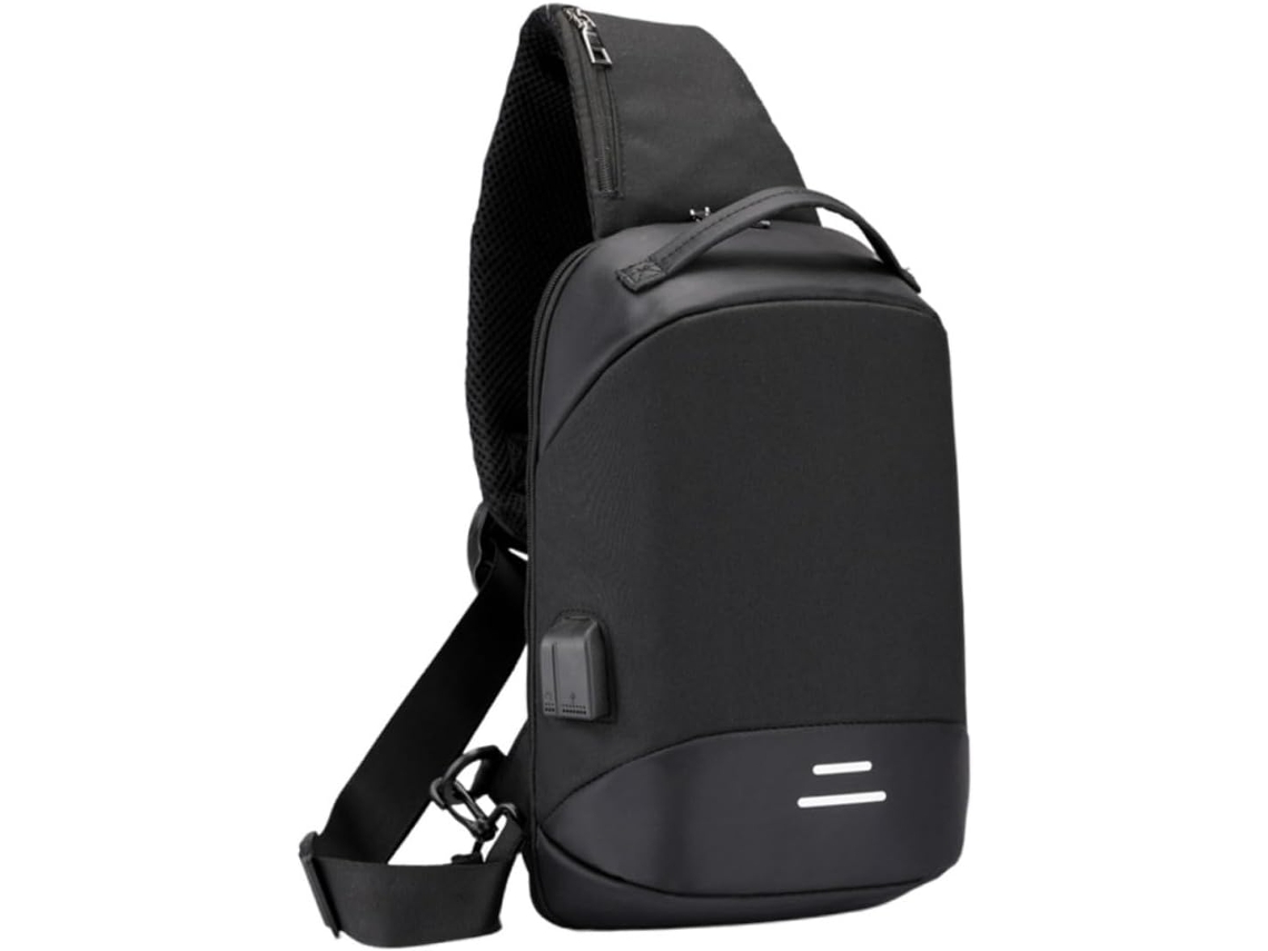 Bolsa Mensageiro Masculina Impermeável Em Tecido Oxford Com Carregador Usb, Bolsa De Ombro Ajustável Para Esportes.