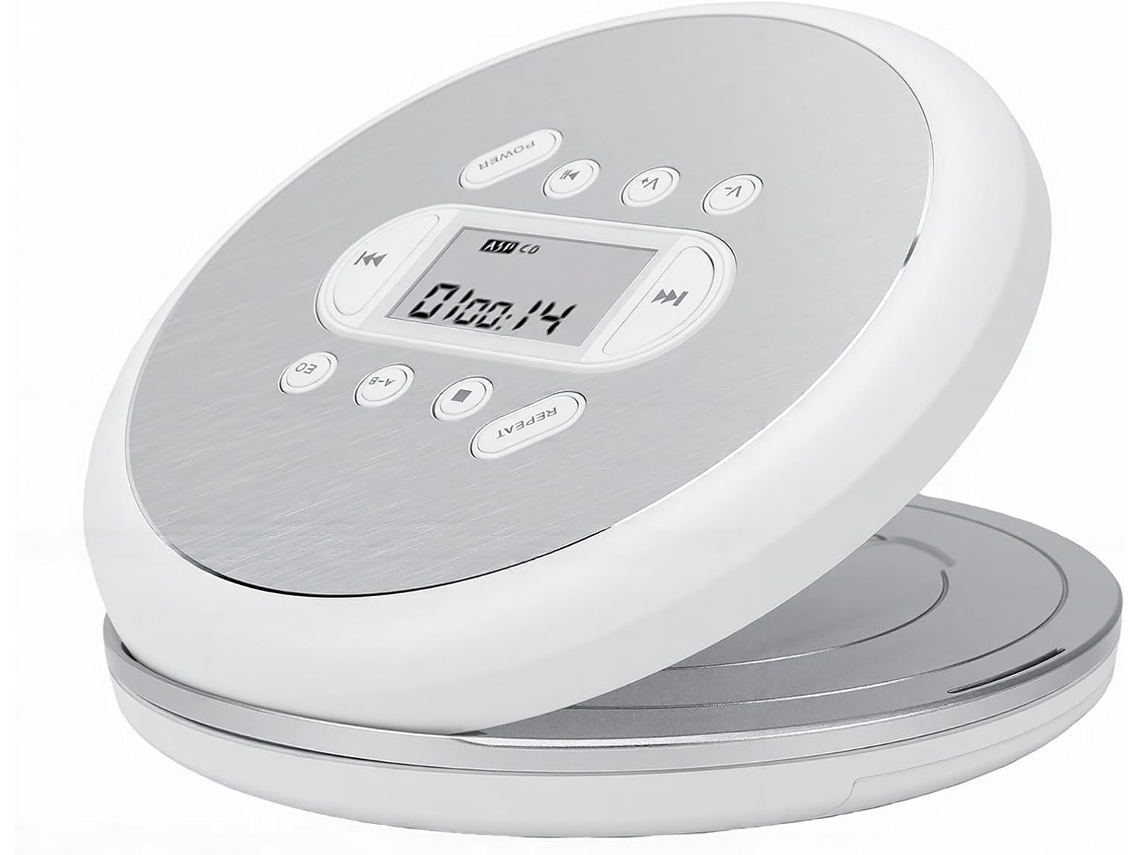 Leitor Cd Portátil Licaevey, Com Proteção Anti-pulos De 60 Segundos, Resistente A Choques, Com Cabo Aux E