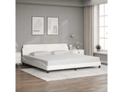 Vidaxl Estrutura De Cama Dover Couro Artificial 200x200 Cm Branco