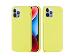 Capa De Silicone Para Iphone 15 Pro Max - Cor Sólida, Proteção Fina E Antiaderente - Amarelo Limão