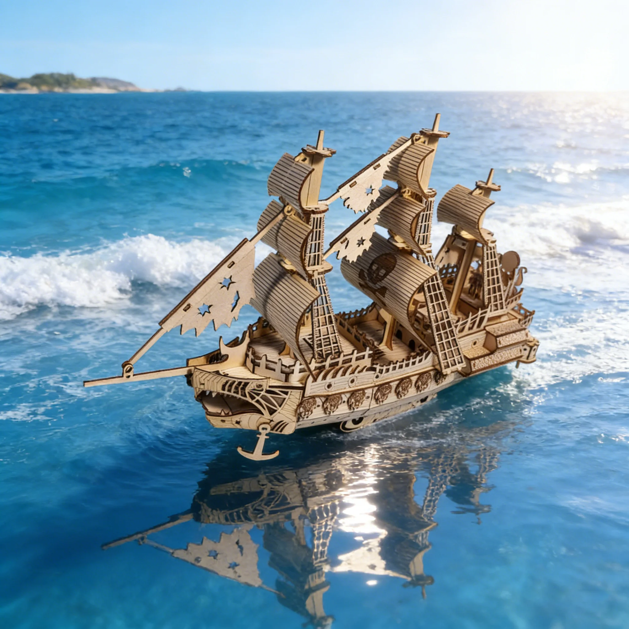 Quebra cabeça 3d de Madeira de um Navio Holandês, Modelo em Escala, Kit de Modelo Faça Você Mesmo MDUG