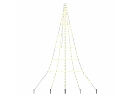 Conjunto 1 Árvore De Led Vidaxl Branco Quente Metal (306 Cm)