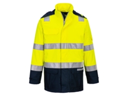 Jaqueta Leve Bizflame Rain+ Hi-vis Light Arc Azul Marinho E Amarelo / Xl