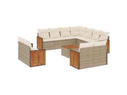 Garden Sofa Set, Garden Sofa Sets Vidaxl Bege Rattan / Vime (n/a)