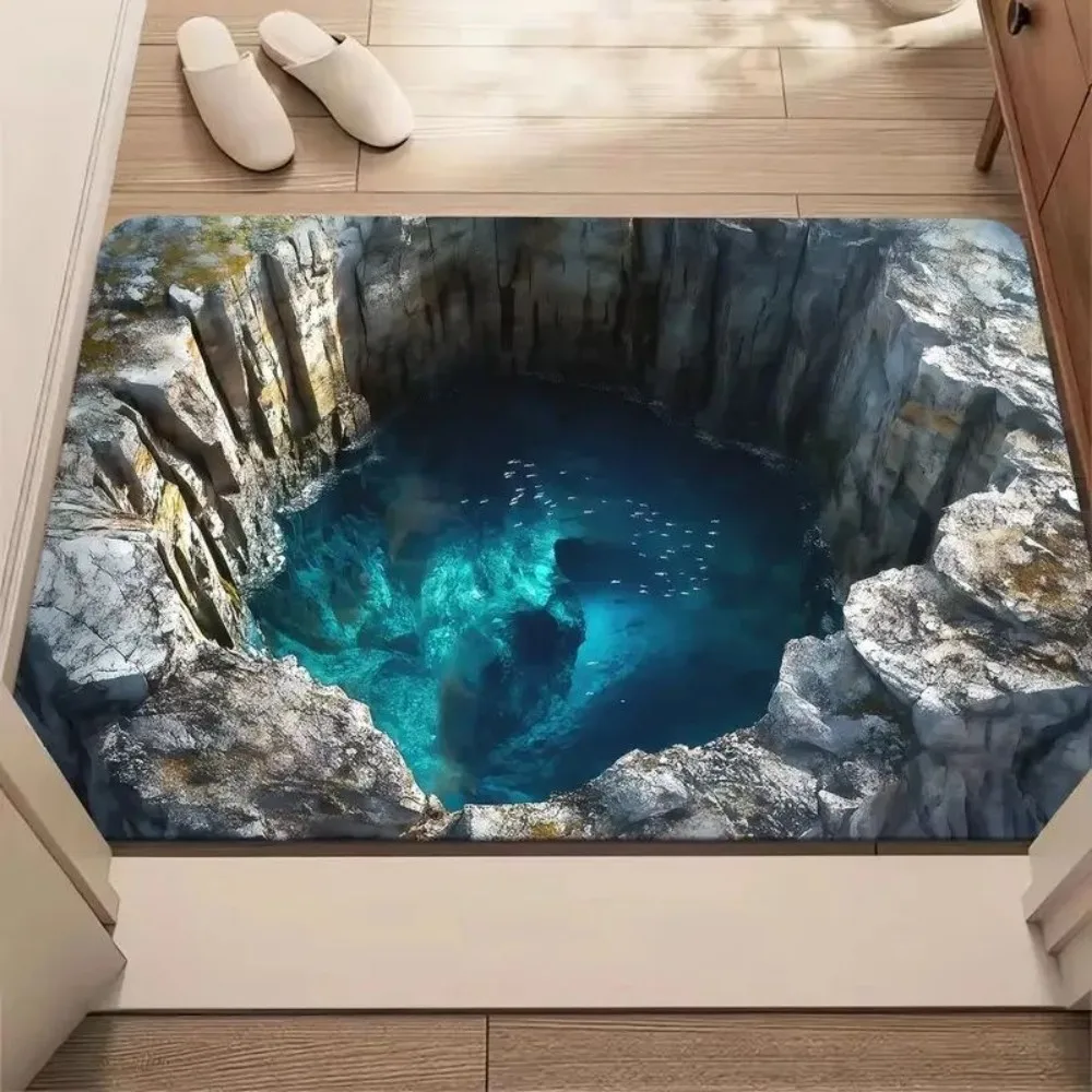 Tapete De Banheiro Antiderrapante 3d (estilo 1, 80 X 120 Cm), Tapete De Secagem Rápida.