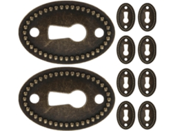 Conjunto De 10 Placas Ovais Para Fechadura, 35x23mm, Em Metal, Para Gavetas E Armários
