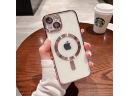 Capa Magnética Eletroplaqueada Transparente Para Iphone 17 Com Protetor De Lente Magnético.