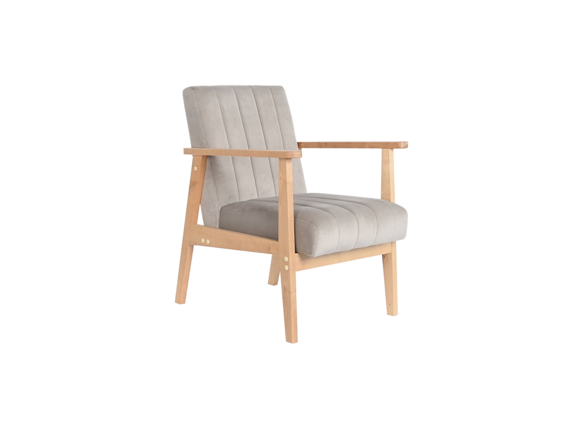 Poltrona em poliéster cor pinho cinza 63x68x81cm ALEXANDRA HOUSE