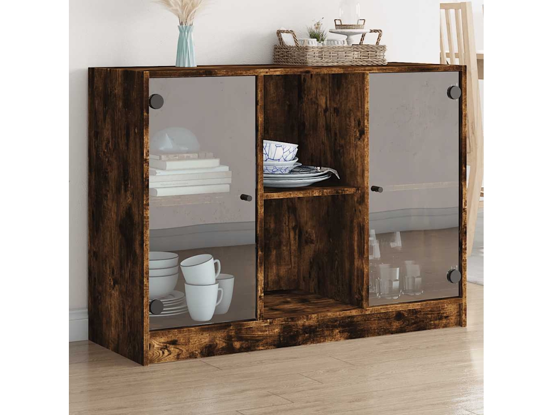 Aparador 102x37x75,5 cm Derivados de Madera de Roble Ahumado