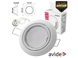 Aro Redondo Ajustável Cónico Branco P/ Mr16 gu10 AVIDE