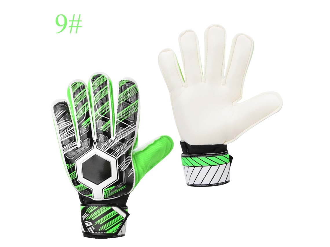 Luva de goleiro profissional LINJOU, proteção de dedos, PU, verde, tamanho 9