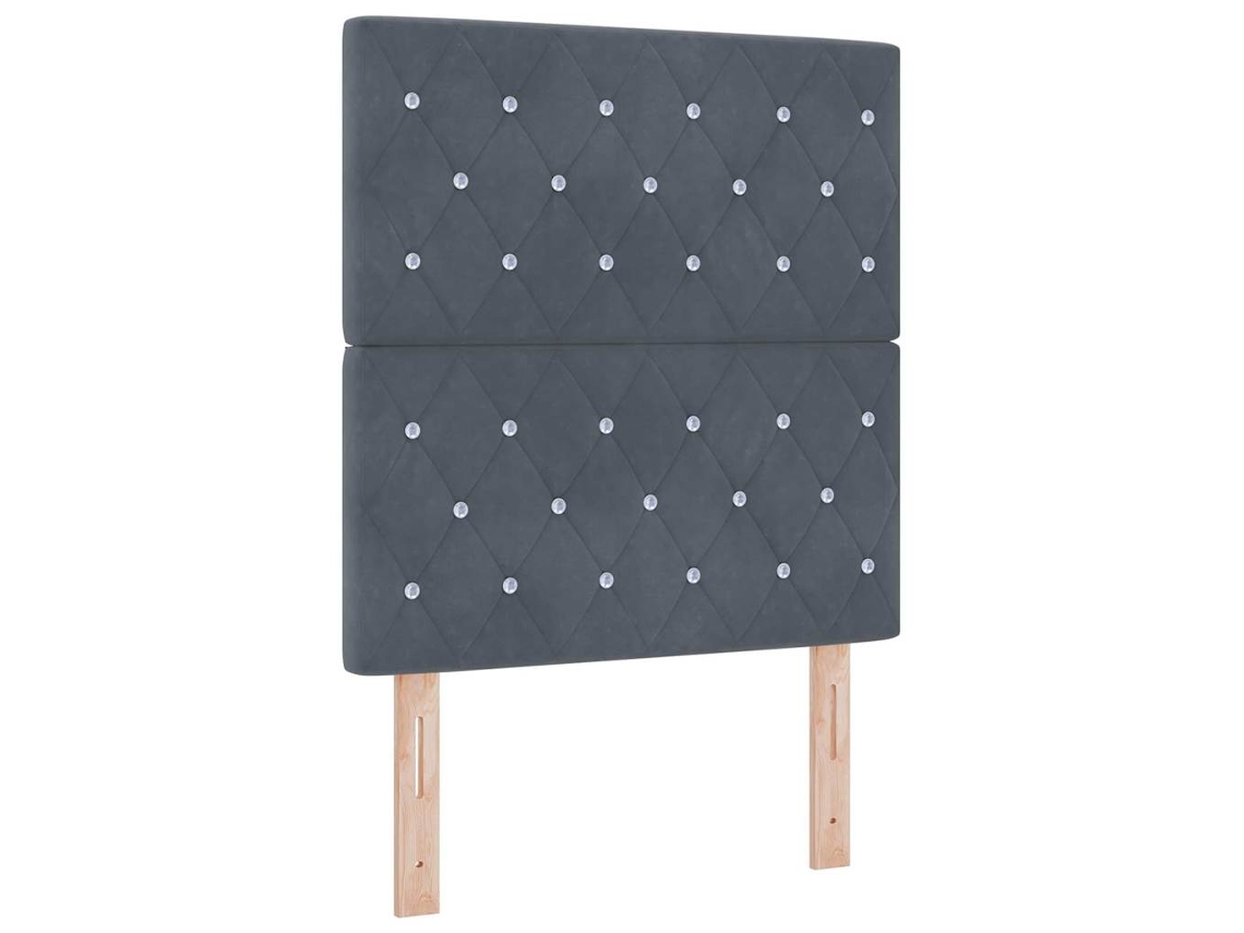 Cabeceira | Painel De Cama Led Com Cabeceira Manual Cinza Escuro 80 Cm Poliéster