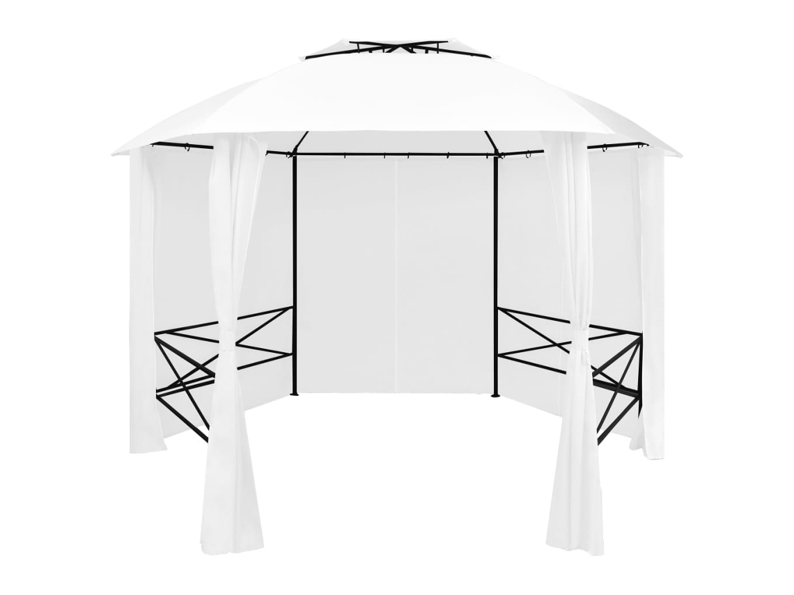 Vidaxl Tenda De Jardim Com Cortinas 360x312x265 Cm 180 G/m² Branco