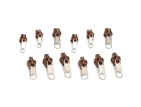 Kit De Reparo De Zíper Omabeta 12 Peças Cor Café Durável Universal