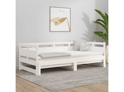 Vidaxl Estrutura Sofá-cama De Puxar Pinho Maciço Branco 2x(90x190) Cm