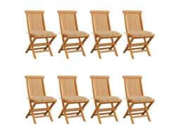 Folding Chair, Folding Chairs Vidaxl Bege Madeira (n/a)