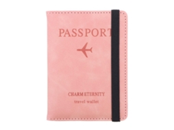 Porta passaporte de Couro com Proteção Rfid para Documentos de Viagem, Rosa AQUAFORGE