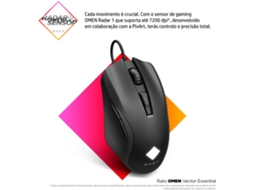 Rato Gaming HP Omen Vector Essential (7200 Dpi - Preto)