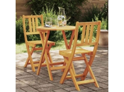 Vidaxl Conjunto Bistro 3 Unid. Óleo Natural Madeira Sólida De Acácia
