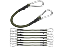 Alça Com Mosquetão, Pacote Com 4 Unidades De 30 Cm, Verde, Elástica Para Bagagem E Camping
