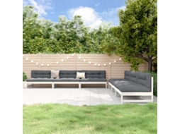 Vidaxl 6 Pcs Conjunto Lounge De Jardim Pinho Maciço Branco