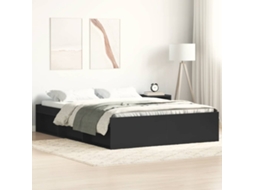 Estrutura Cama De Casal Pequena 120x190 Cm Preto
