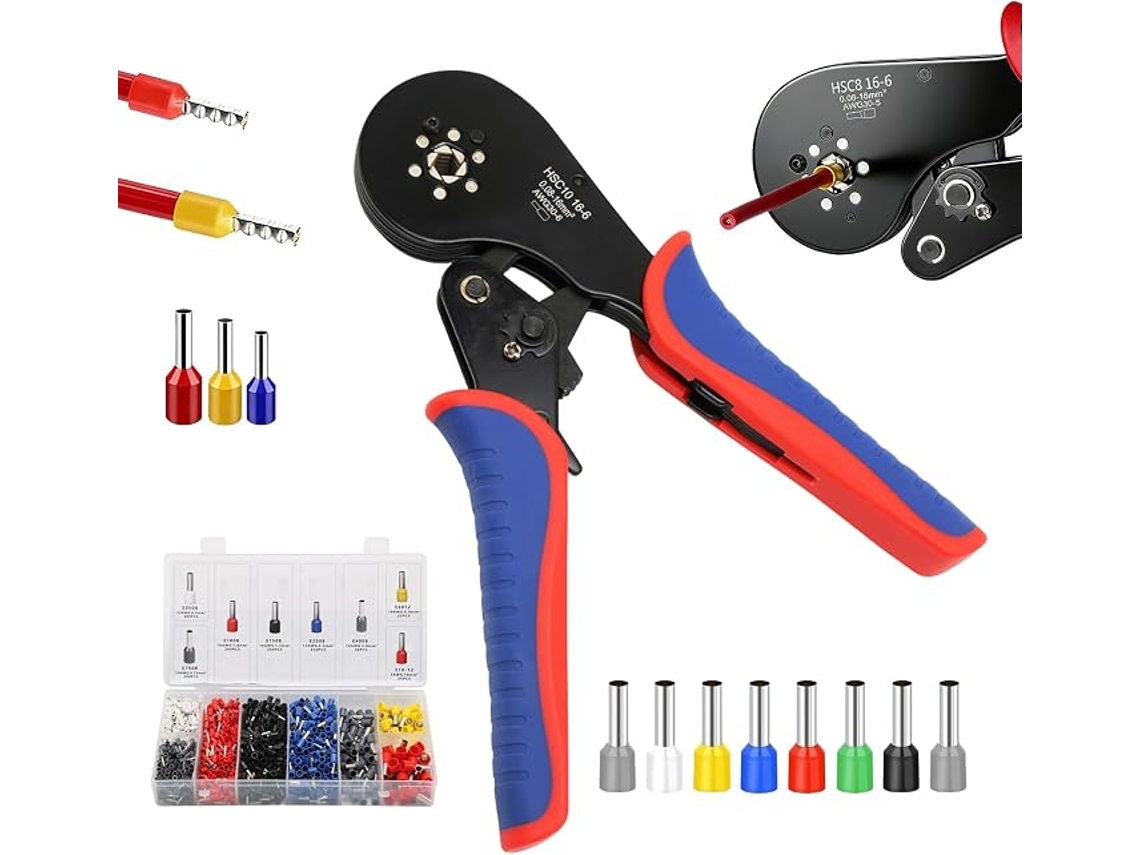 Alicate Automática Com 1200 Pontas De Cabeamento, Cabo Ergonômica