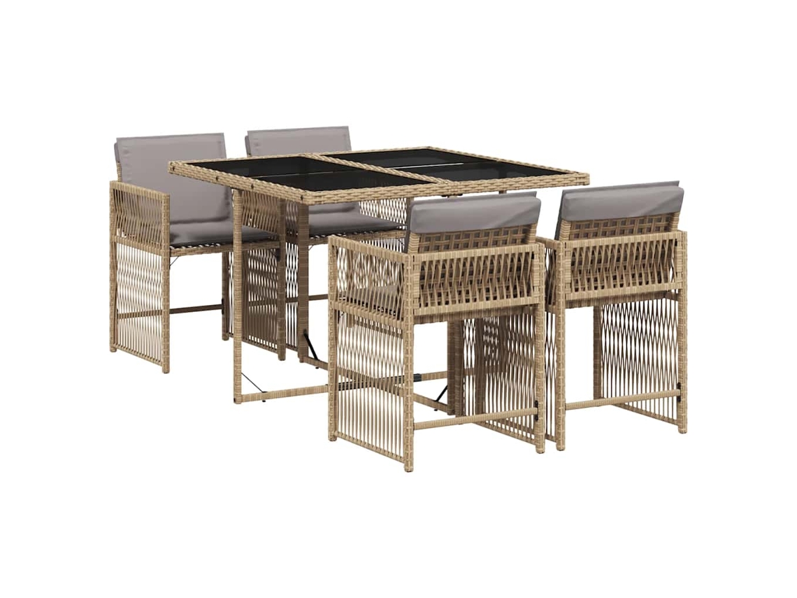 Garden Dining Set, Garden Dining Sets Vidaxl Bege Rattan / Vime (n/a)