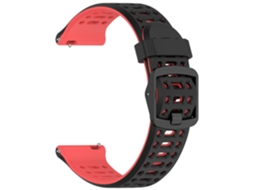 Pulseira de Silicone 22mm para Coros Pace 3 / Apex 46mm Preto e Vermelho PANOONA