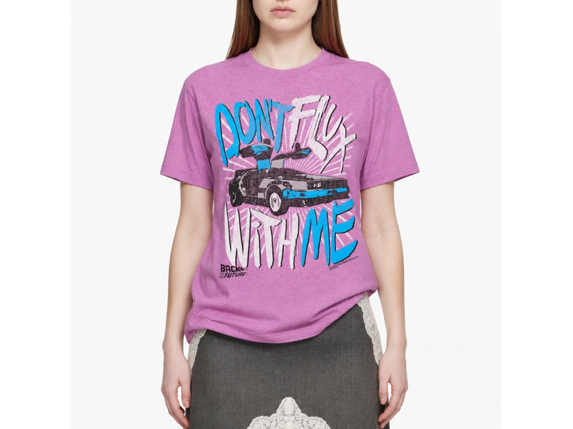 Rockinstone Back To The Future Movie Flux Off Heather Neon Purple Adult T-shirt Size:xxxl
