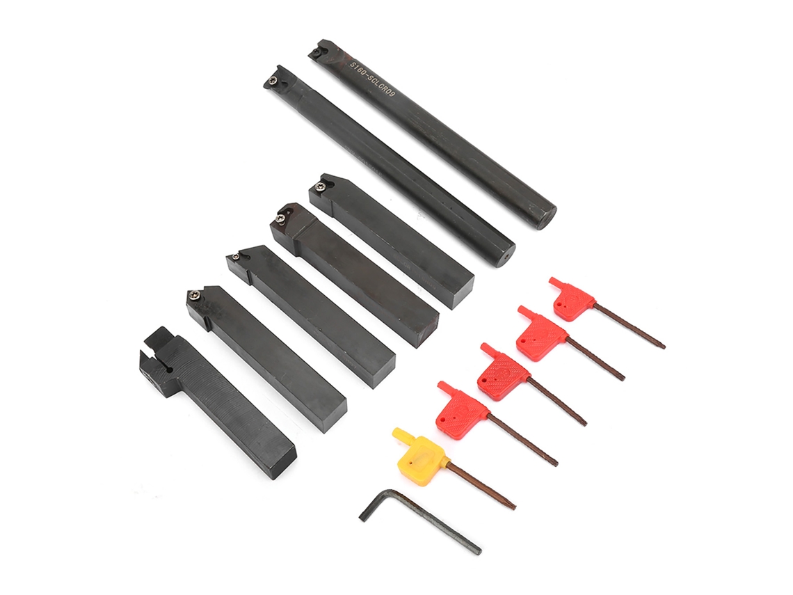 Conjunto De 7 Ferramentas De Torno Em Aço Duro De 16mm Da Laxiscreed Para Torneamento E Furação