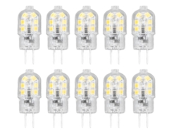 Lurelia Pack De 10 Lâmpadas Led G4 12v, Regulável, 2 Pinos, Cápsula Transparente