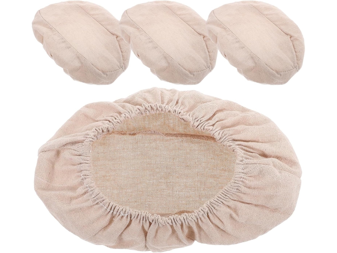 Conjunto De 4 Panos Para Cesta De Pão, Forro De Tecido Reutilizável Com Borda Elástica, Para Uso Doméstico, Confeitaria E Organização Da Cozinha