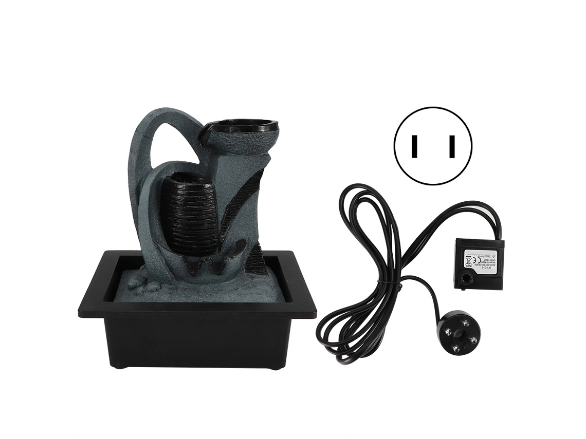Ornamento De Fontaine Mesa Interior Com Bomba Luz Led 110v Eua