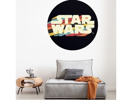 Foto Mural Não Tecido 125 X 125 Cm Star Wars Dot Typeface Colorido Papel De Parede Autoadesivo Logotipo 1 Peça Komar