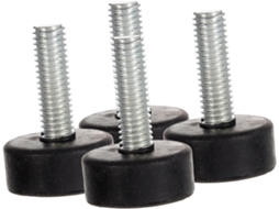 Conjunto De 4 Pés Mesa Niveladores Borracha Reforçados E Ajustáveis Com Parafuso M8 25mm Comprimento Absorção Impacto