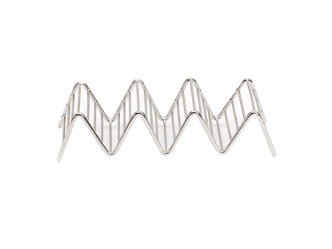 Suporte para Tacos em Formato V em Aço Inoxidável com 3 ou 4 Grelhas 6.3x18.5x4.5cm | S/MARCA